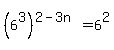 %286%5E3%29%5E%282-3n%29=6%5E2