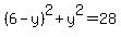 %286-y%29%5E2+%2B+y%5E2+=+28