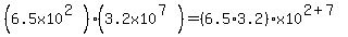 %286.5x10%5E%282%29%29%283.2x10%5E%287%29%29=%286.5%2A3.2%29x10%5E%282%2B7%29