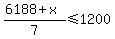%286188%2Bx%29%2F7%3C=1200