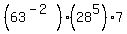 %2863%5E%28-2%29%29%2A%2828%5E5%29%2A7