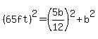 %2865ft%29%5E2=%285b%2F12%29%5E2%2Bb%5E2