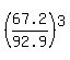 %2867.2%2F92.9%29%5E3