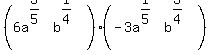 %286a%5E%283%2F5%29+b%5E%281%2F4%29%29%28-3a%5E%281%2F5%29+b%5E%283%2F4%29%29
