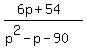 %286p%2B54%29%2F%28p%5E2-p-90%29