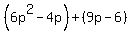 %286p%5E2-4p%29%2B%289p-6%29