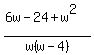 %286w-24%2Bw%5E2%29%2Fw%28w-4%29