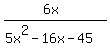 %286x%29%2F%285x%5E2-16x-45%29