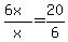 %286x%29%2Fx+=+20%2F6