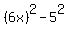 %286x%29%5E2+-+5%5E2