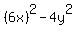 %286x%29%5E2-4y%5E2