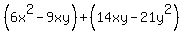 %286x%5E2-9xy%29%2B%2814xy-21y%5E2%29