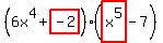 %286x%5E4%2Bhighlight%28-2%29%29%28highlight%28x%5E5%29-7%29