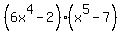 %286x%5E4-2%29%28x%5E5-7%29