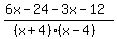 %286x-24-3x-12%29%2F%28%28x%2B4%29%28x-4%29%29