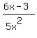 %286x-3%29%2F%285x%5E2%29