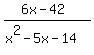 %286x-42%29%2F%28x%5E2-5x-14%29