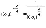 %286xy%29%5E%28-5%2F9%29%5E%22%22=1%2F%286xy%29%5E%285%2F9%29%5E%22%22
