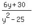 %286y%2B30%29%2F%28y%5E2-25%29