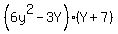 %286y%5E2-3Y%29%28Y%2B7%29
