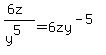%286z%29%2F%28y%5E5%29=6zy%5E%28-5%29
