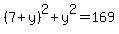 %287%2By%29%5E2%2By%5E2=169