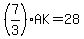 %287%2F3%29AK+=+28