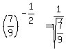 %287%2F9%29%5E%28-1%2F2%29=1%2Fsqrt%287%2F9%29