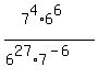 %287%5E4+%2A+6%5E6%29%2F%286%5E27+%2A+7%5E%28-+6%29%29