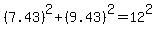 %287.43%29%5E2%2B%289.43%29%5E2=12%5E2
