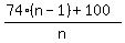 %2874%2A%28n-1%29%2B100%29%2Fn