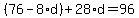 %2876-8%2Ad%29%2B28%2Ad=96