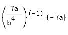 %287a%2F%28b%5E4%29%29%5E-1%28-7a%29
