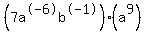 %287a%5E-6b%5E-1%29%28a%5E9%29