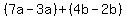 %287a-3a%29%2B%284b-2b%29