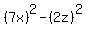 %287x%29%5E2-%282z%29%5E2