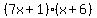 %287x%2B1%29%28x%2B6%29