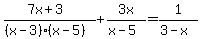 %287x%2B3%29%2F%28%28x-3%29%2A%28x-5%29%29%2B3x%2F%28x-5%29=1%2F%283-x%29