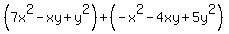 %287x%5E2+-+xy+%2B+y%5E2%29+%2B+%28-x%5E2+-4xy+%2B+5y%5E2%29