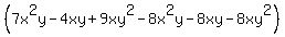 %287x%5E2y-4xy%2B9xy%5E2-8x%5E2y-8xy-8xy%5E2%29