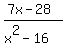 %287x-28%29%2F%28x%5E2-16%29