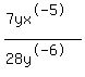 %287yx%5E-5%29%2F%2828y%5E-6%29