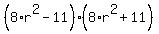 %288%2Ar%5E2-11%29%2A%288%2Ar%5E2%2B11%29