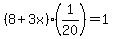 %288%2B3x%29%281%2F20%29=1