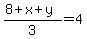 %288%2Bx%2By%29%2F3=4