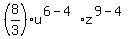 %288%2F3%29u%5E%286-4%29z%5E%289-4%29