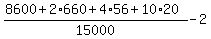 %288600+%2B+2%2A660+%2B+4%2A56+%2B+10%2A20%29%2F15000+-+2