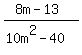 %288m-13%29%2F%2810m%5E2-40%29