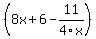 %288x%2B6-11%2F4x%29