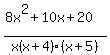 %288x%5E2+%2B+10x+%2B+20%29%2Fx%28x+%2B+4%29%28x+%2B+5%29